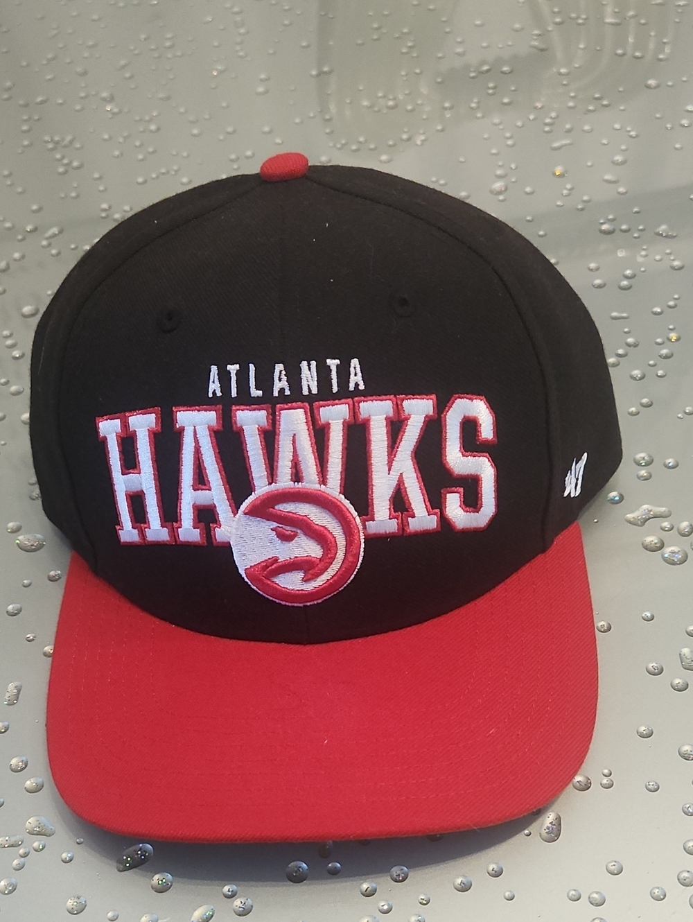'47 Atlanta Hawks Black & Red Snapback Hat